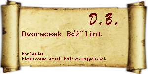 Dvoracsek Bálint névjegykártya